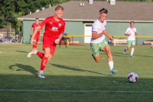 College soccer player on field