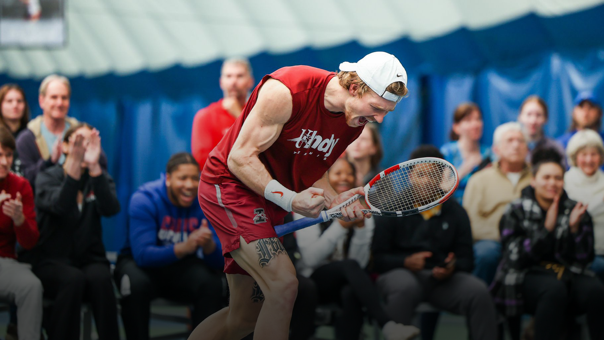 Tennis player celebtrating